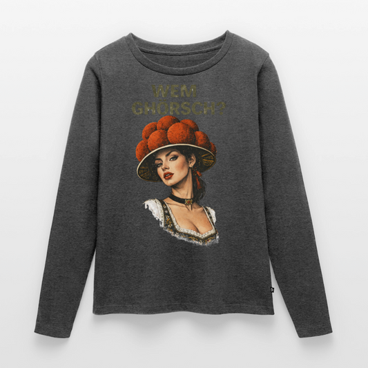 Wem ghörsch? – Schwarzwald Edition | Frauen Premium Bio Langarmshirt - Anthrazit meliert