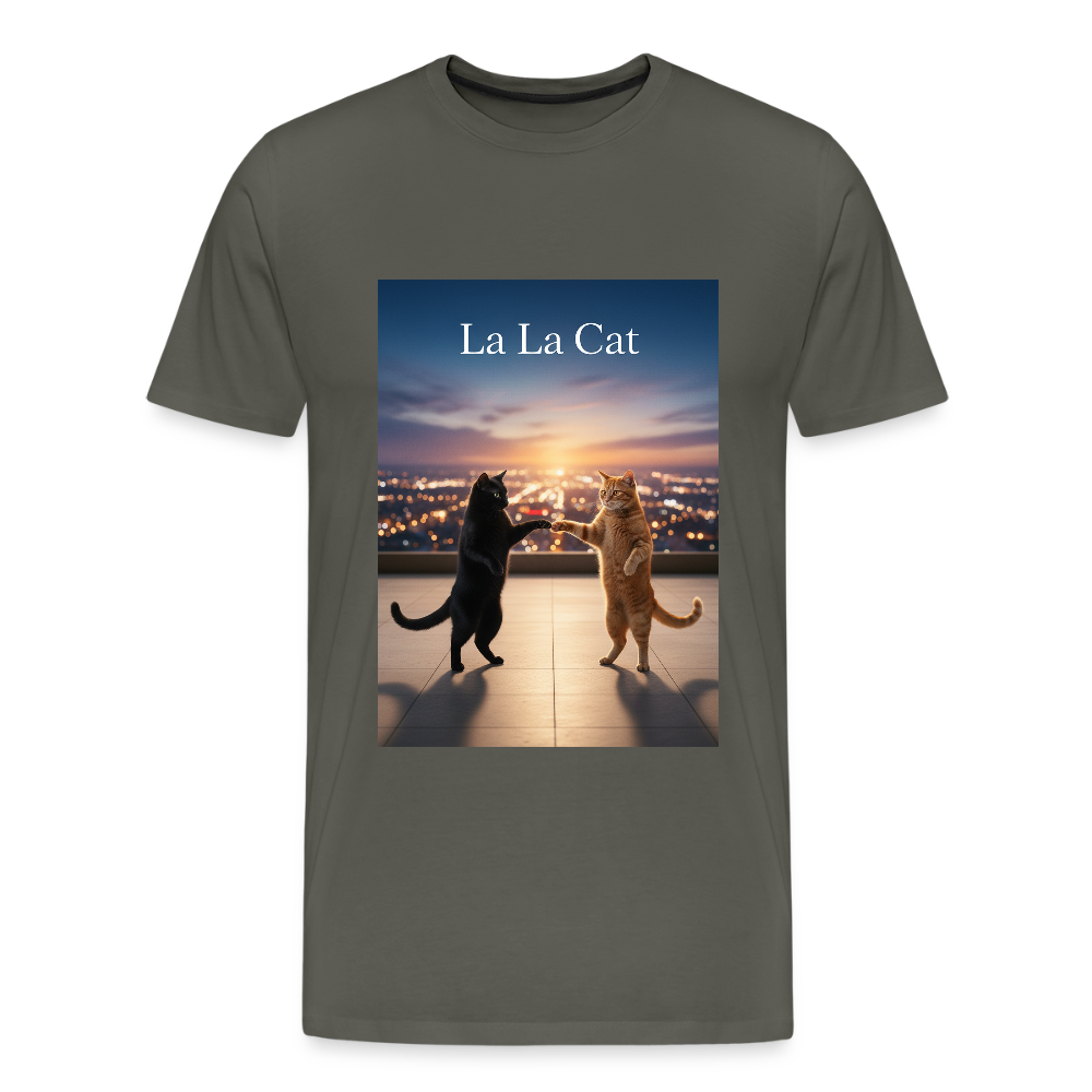La La Cat – Tanz über den Dächern | Männer Premium T-Shirt - Asphalt