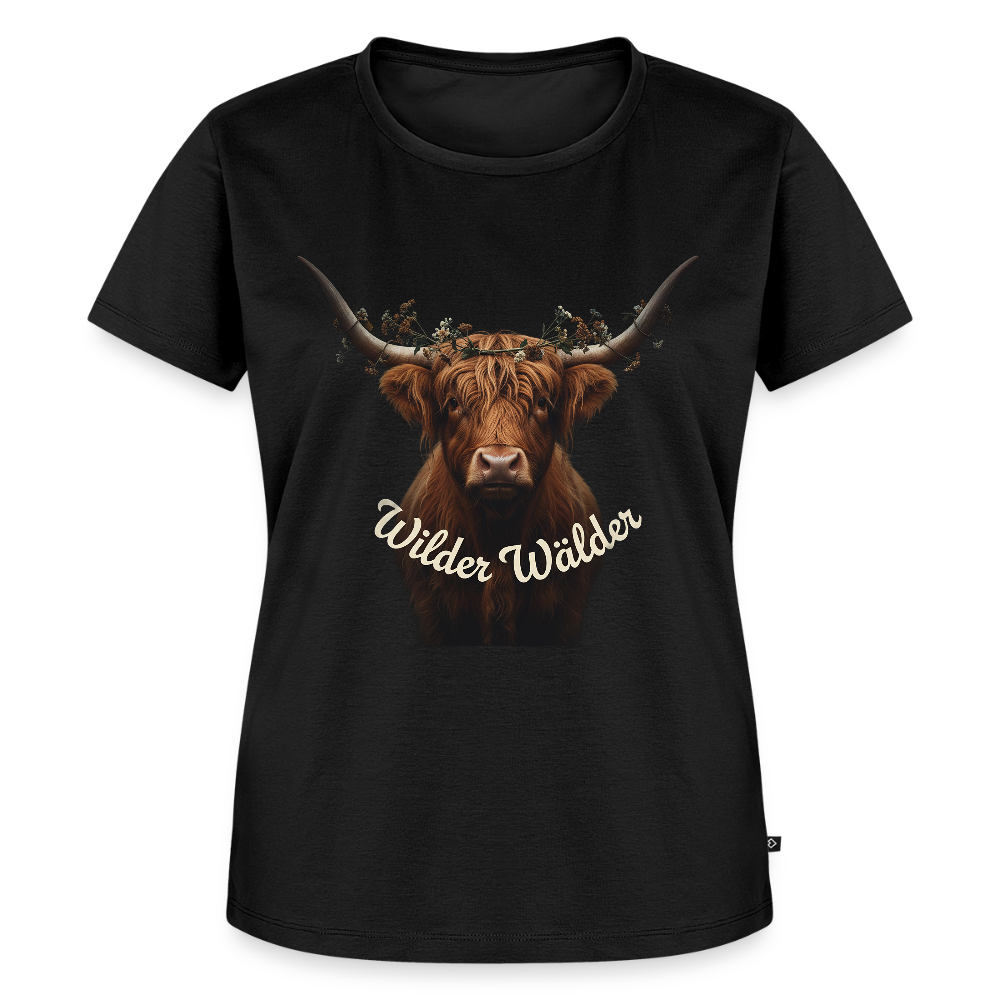 Wilder Wälder – Schwarzwald Highland Rind | Frauen Premium T-Shirt - Schwarz