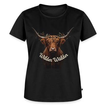 Wilder Wälder – Schwarzwald Highland Rind | Frauen Premium T-Shirt - Schwarz