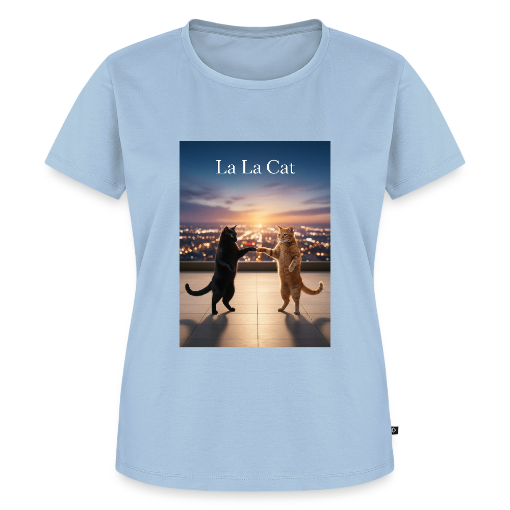 La La Cat – Tanz über den Dächern | Frauen Premium T-Shirt - Hellblau
