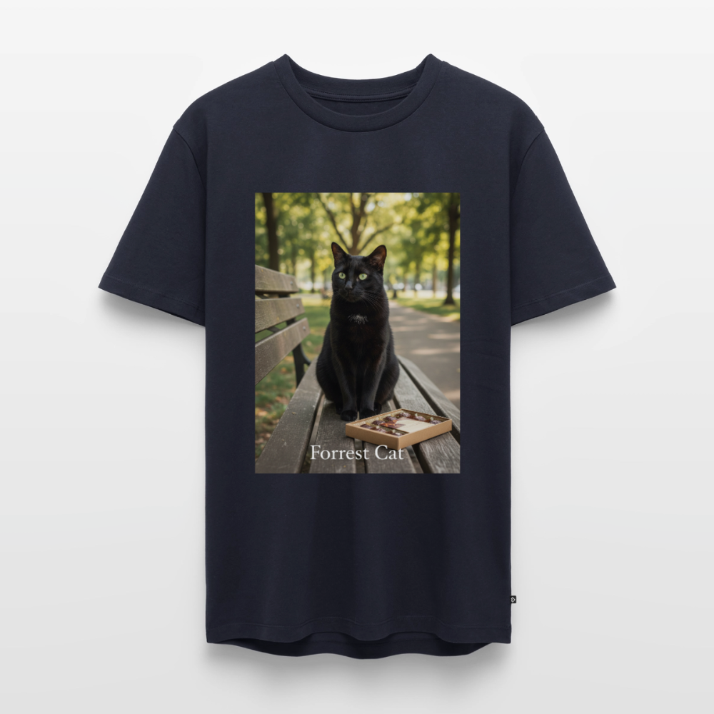 Forrest Cat – Krümel wartet | Männer Premium T-Shirt - Navy