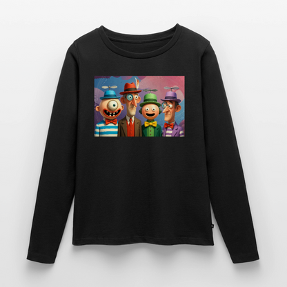 Gedankenkreise auf Hochtouren | Frauen Premium Bio Langarmshirt - Schwarz