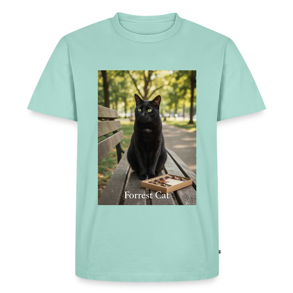 Forrest Cat – Krümel wartet | Männer Premium T-Shirt - Mint 