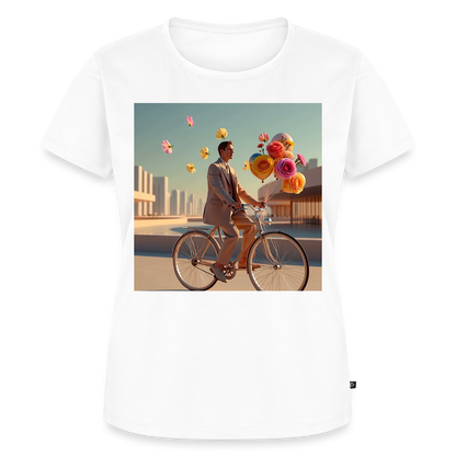 Fahrt ins Ungewisse (mit Blumen) | Frauen Premium T-Shirt - Weiß