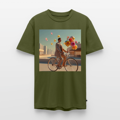 Fahrt ins Ungewisse (mit Blumen) | Männer Premium T-Shirt - Khaki