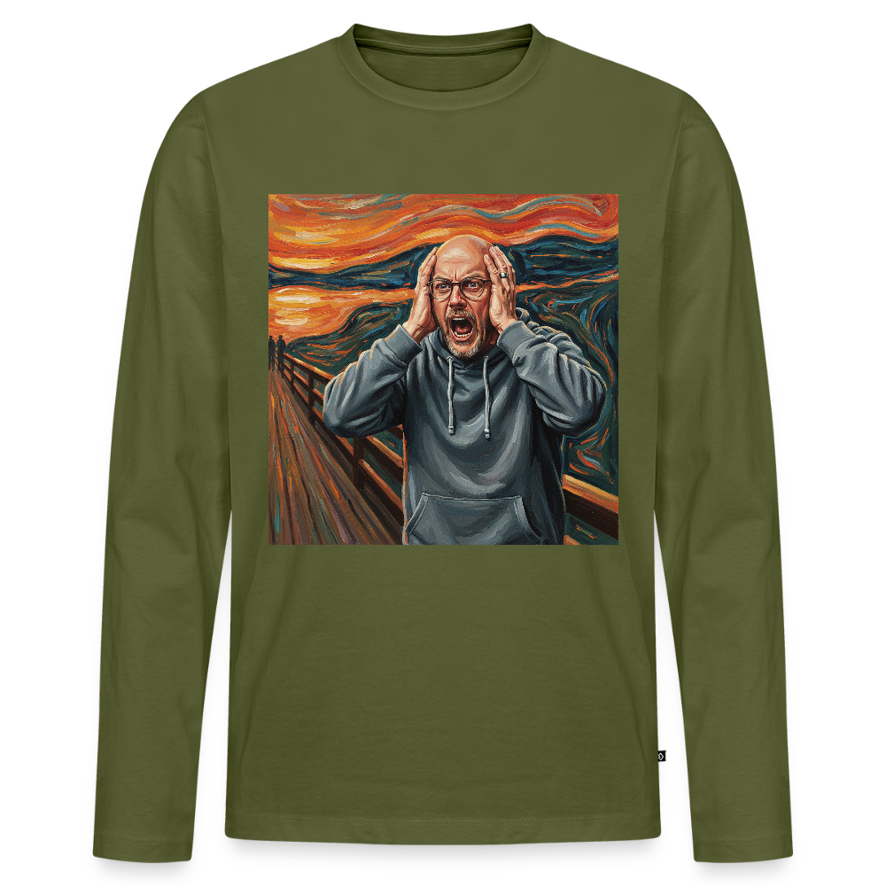 Der Schrei… wenn es wirklich reicht | Männer Premium Bio Langarmshirt - Khaki