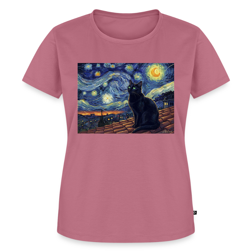 Sternennacht… aber die Katze denkt nach | Frauen Premium T-Shirt - Mauve