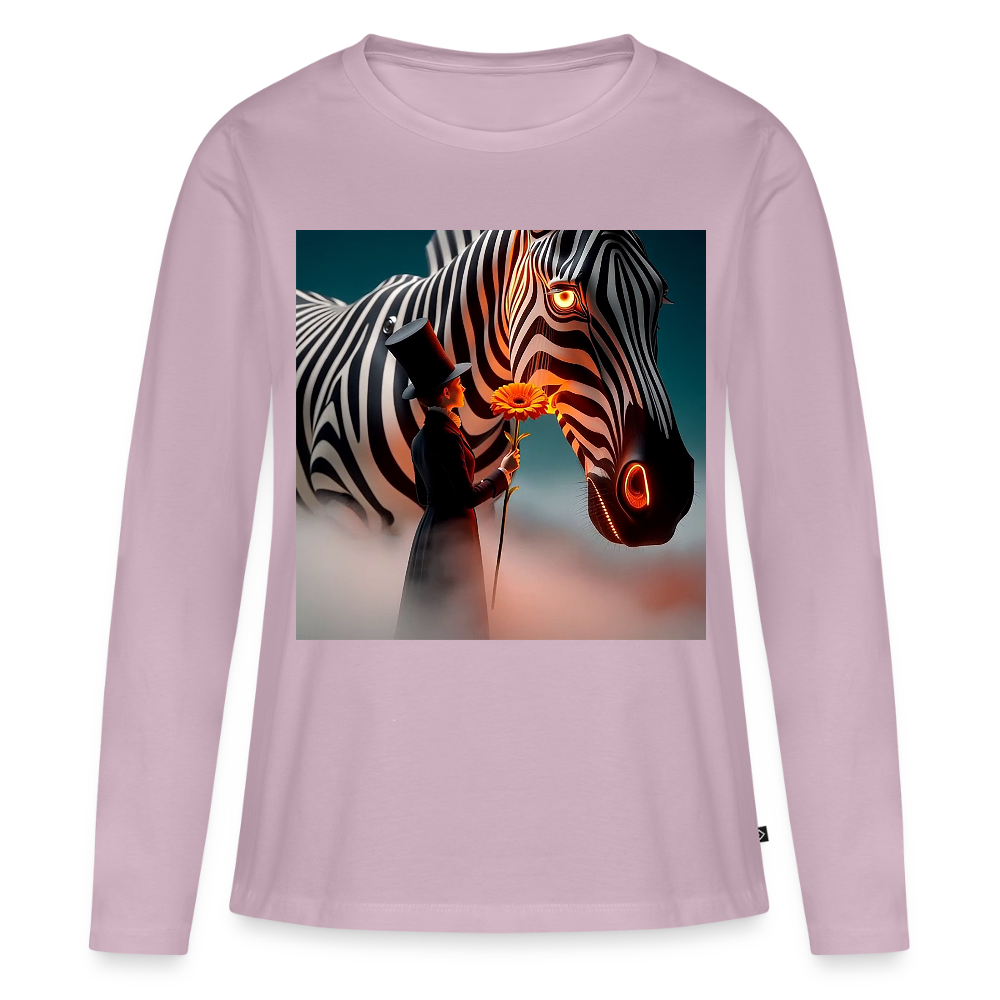 Blumen für ein Zebra | Frauen Premium Bio Langarmshirt - Altrosa
