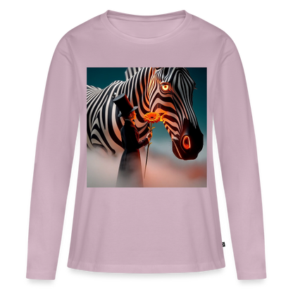 Blumen für ein Zebra | Frauen Premium Bio Langarmshirt - Altrosa