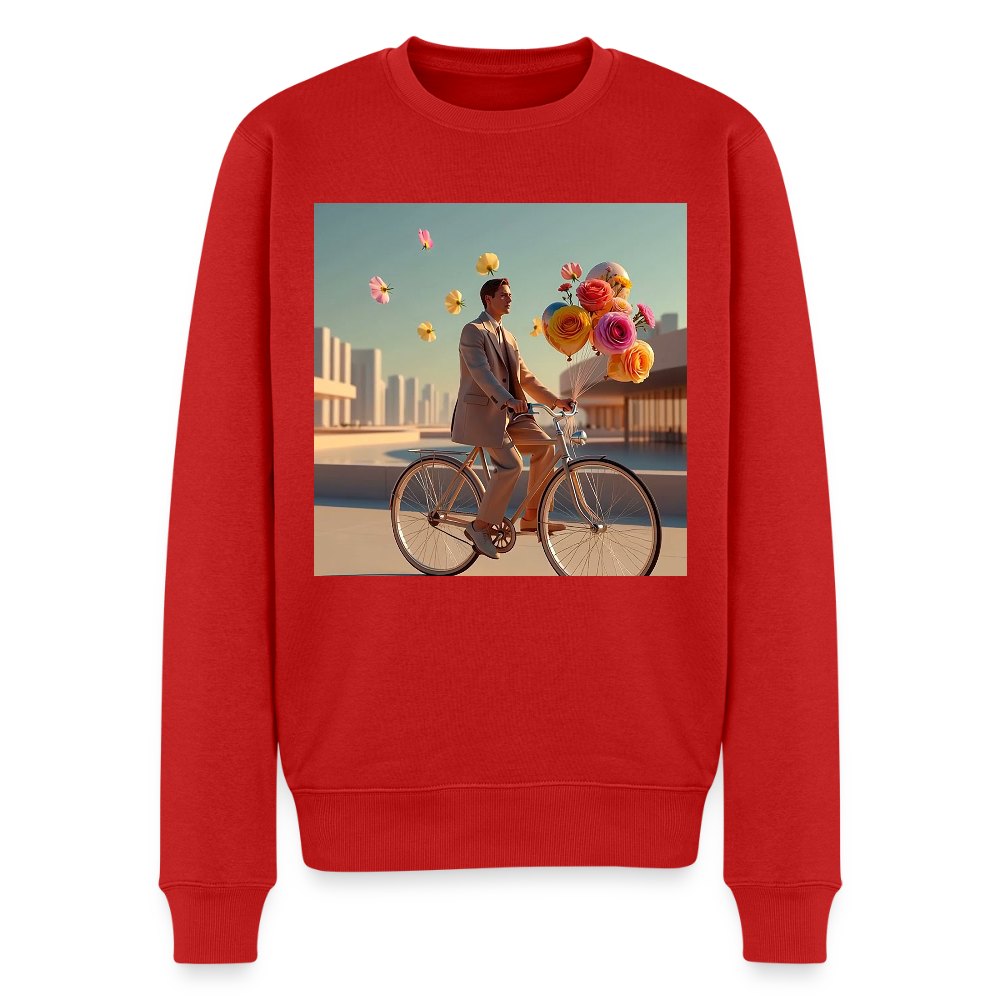 Fahrt ins Ungewisse (mit Blumen) |  Männer Premium Pullover - Rot