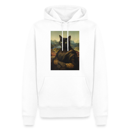Mona Lisa… aber es ist eine Katze | Männer Premium Hoodie - Weiß