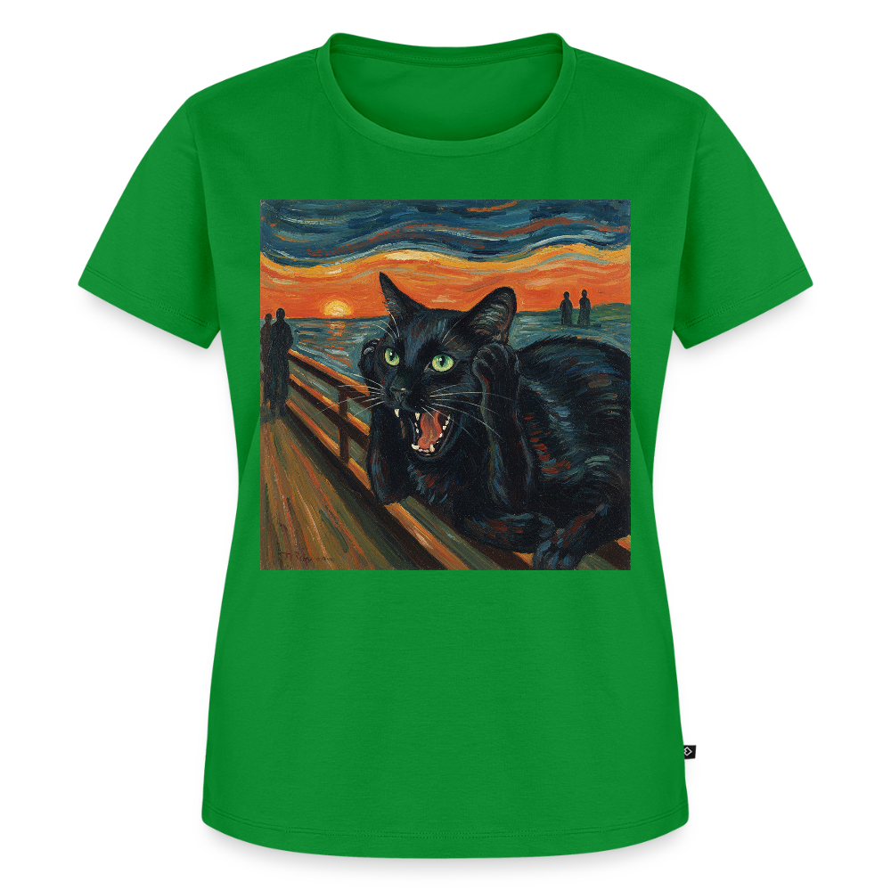 Der Schrei… aber die Katze hat’s zuerst gemerkt | Frauen Premium T-Shirt - Grün