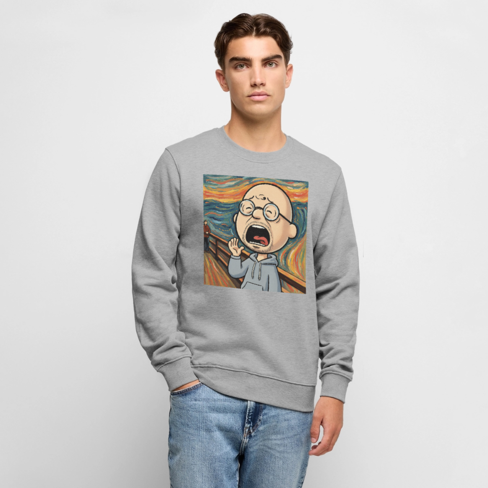 Der Schrei… aber heute bin ich dran |  Männer Premium Pullover - Grau meliert