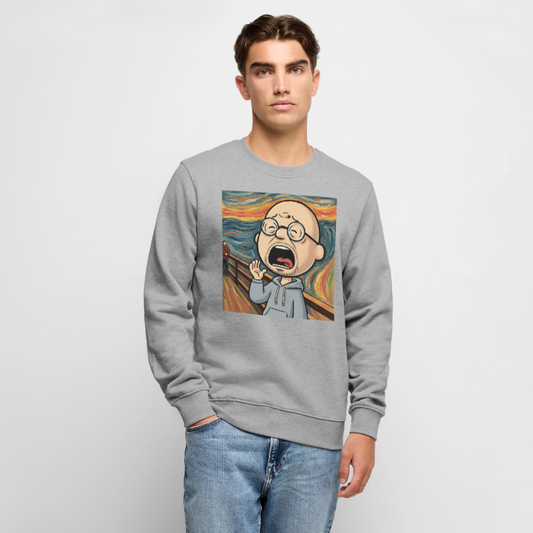 Der Schrei… aber heute bin ich dran |  Männer Premium Pullover - Grau meliert