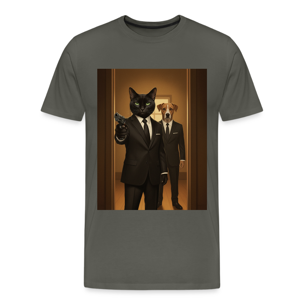 Krümel – Say Meow Again | Männer Premium T-Shirt - Asphalt
