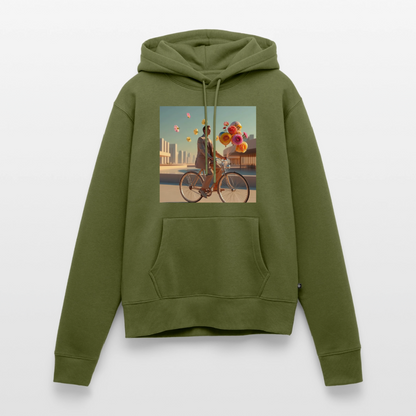 Fahrt ins Ungewisse (mit Blumen) | Frauen Premium Hoodie - Khaki