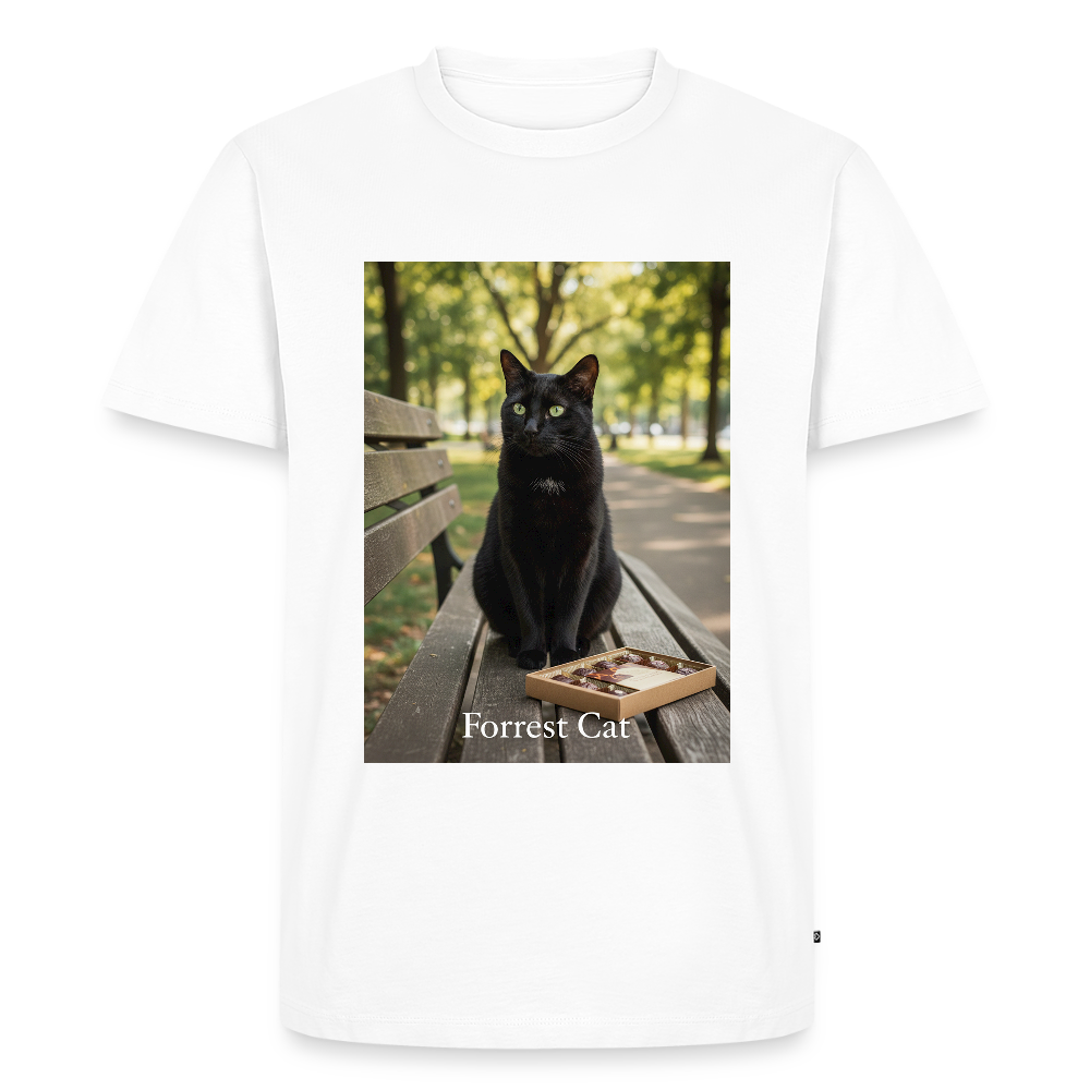 Forrest Cat – Krümel wartet | Männer Premium T-Shirt - Weiß