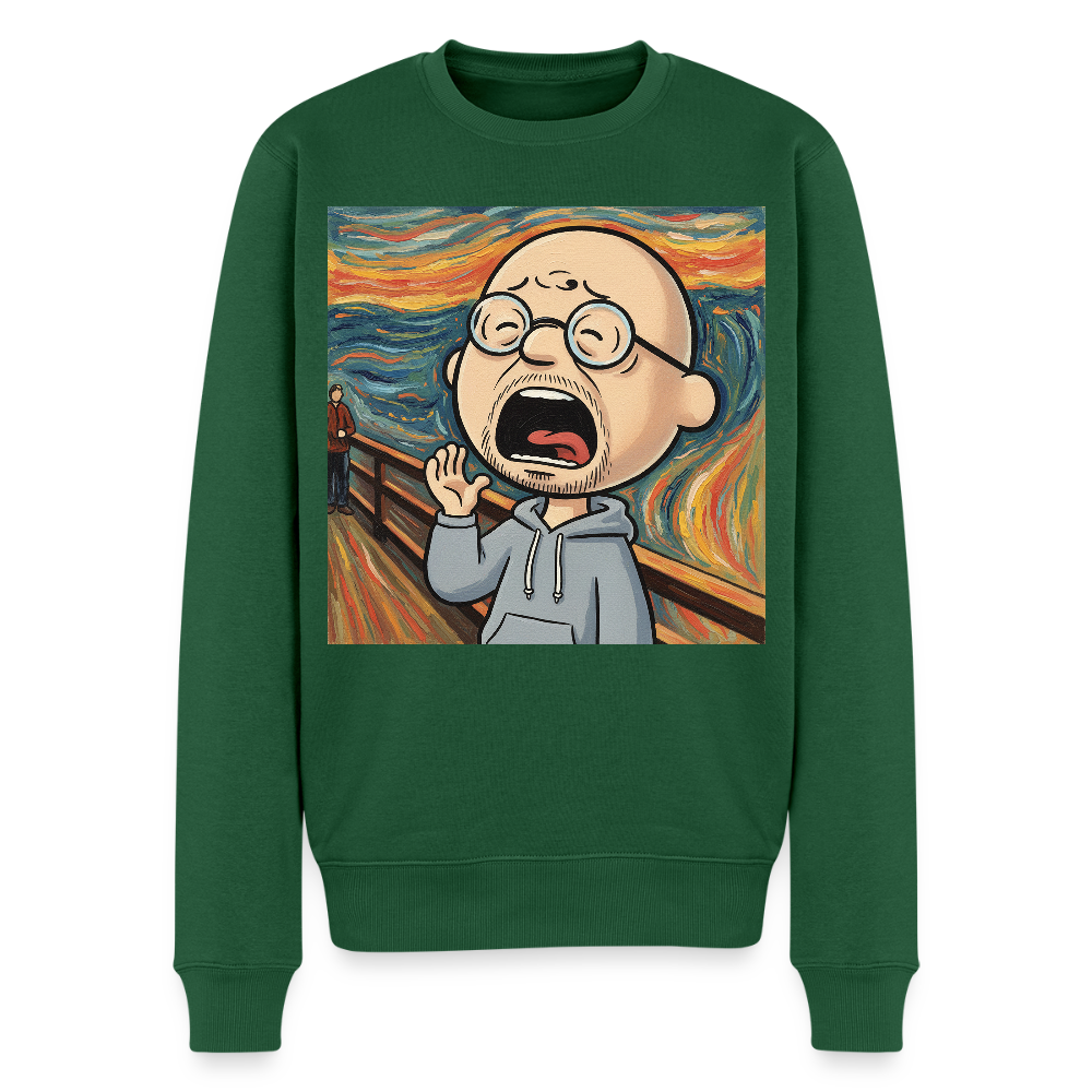 Der Schrei… aber heute bin ich dran |  Männer Premium Pullover - Flaschengrün
