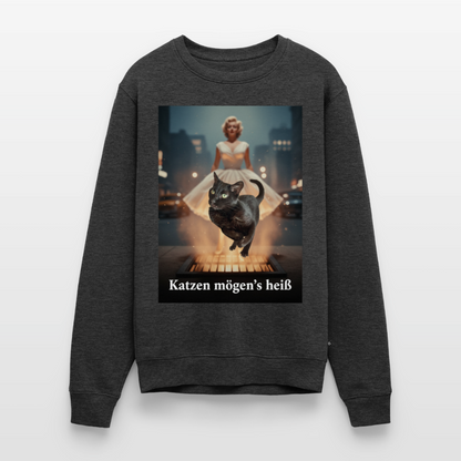 Katzen mögen’s heiß |  Männer Premium Pullover - Anthrazit meliert
