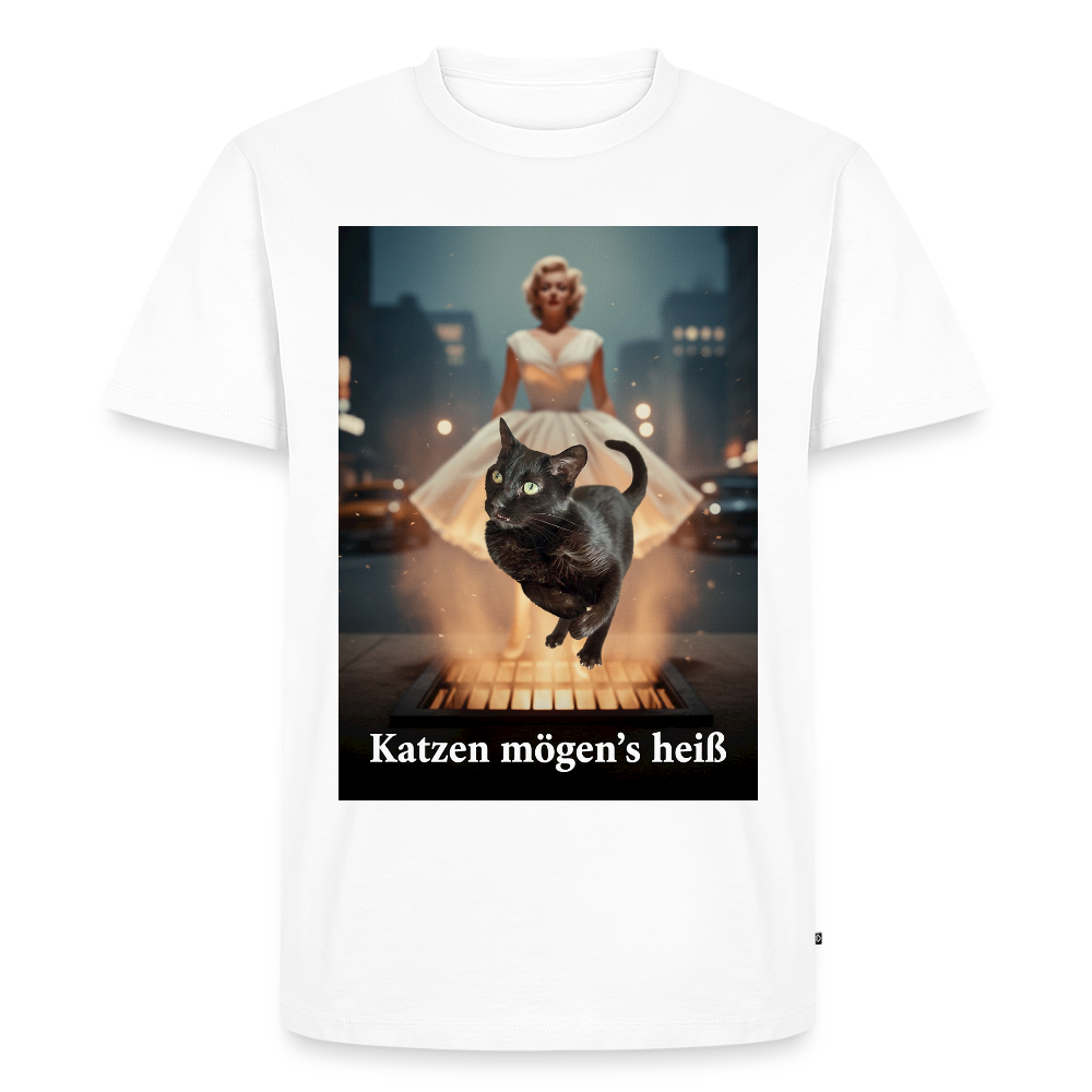 Katzen mögen’s heiß | Männer Premium T-Shirt - Weiß