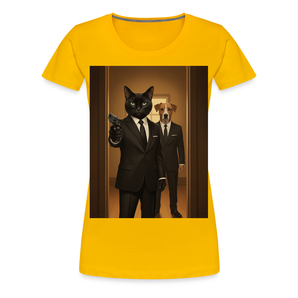 Krümel – Say Meow Again | Frauen Premium T-Shirt - Sonnengelb