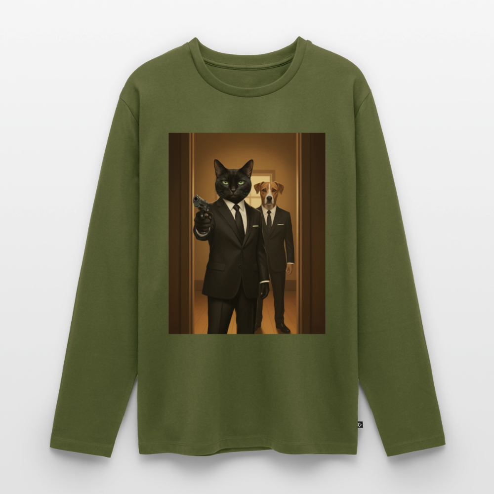 Krümel – Say Meow Again | Männer Premium Bio Langarmshirt - Khaki