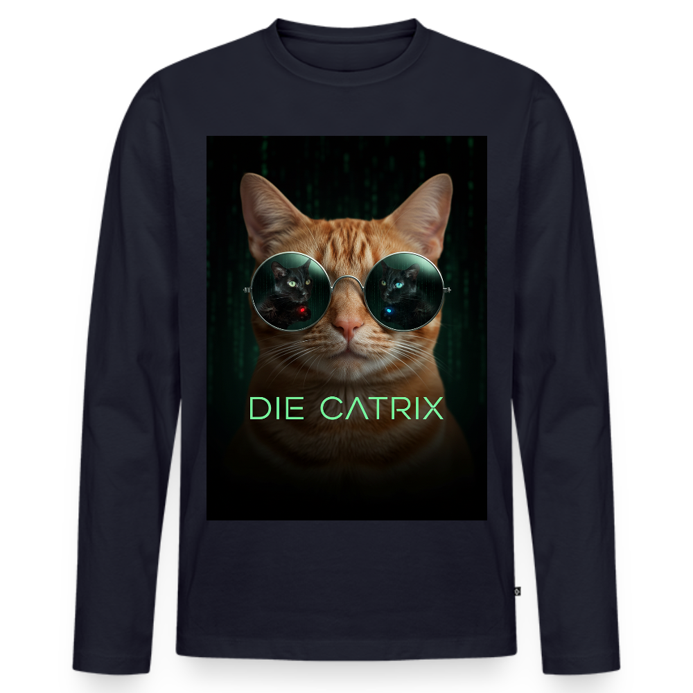 Die Catrix – Krümel erwacht | Männer Premium Bio Langarmshirt - Navy