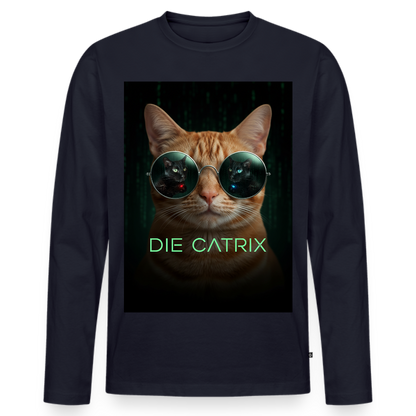Die Catrix – Krümel erwacht | Männer Premium Bio Langarmshirt - Navy