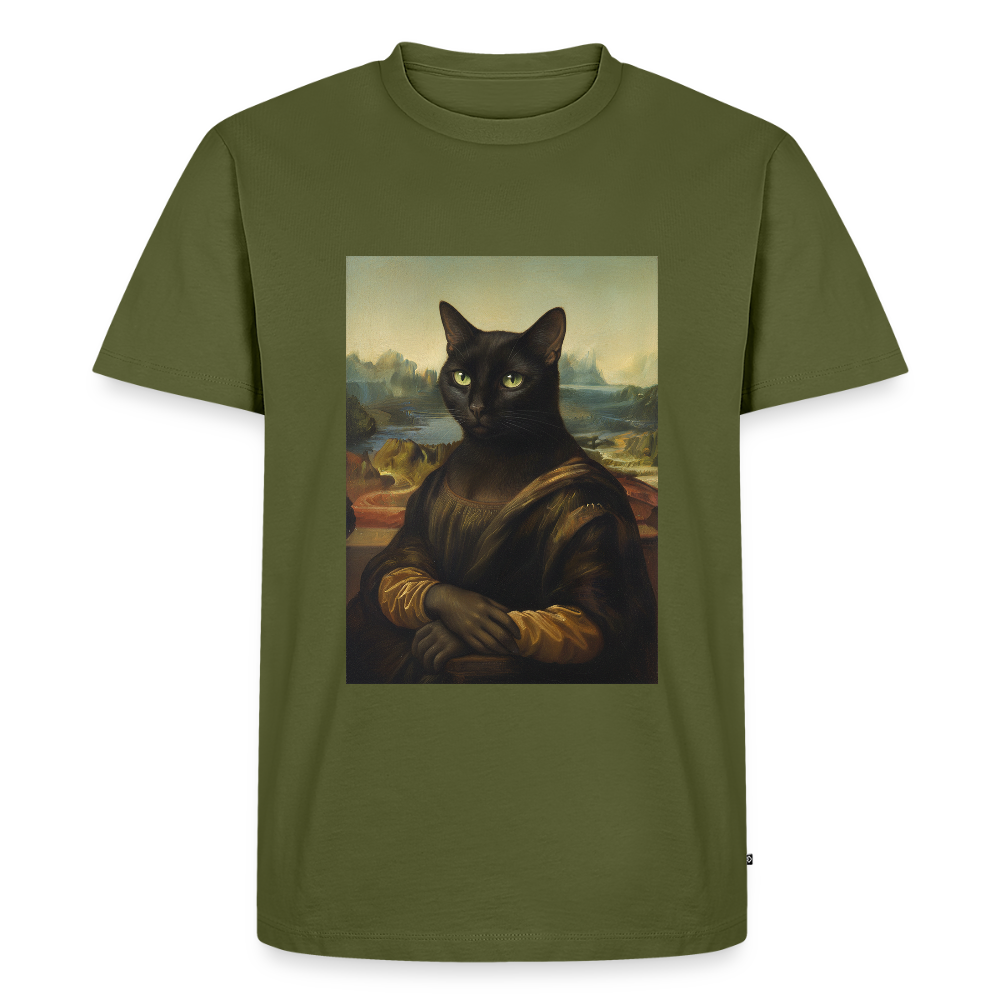 Mona Lisa… aber es ist eine Katze | Männer Premium T-Shirt - Khaki