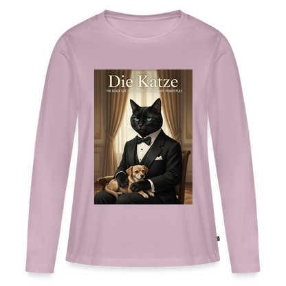 Die Katze – Krümel regelt das | Frauen Premium Bio Langarmshirt - Altrosa