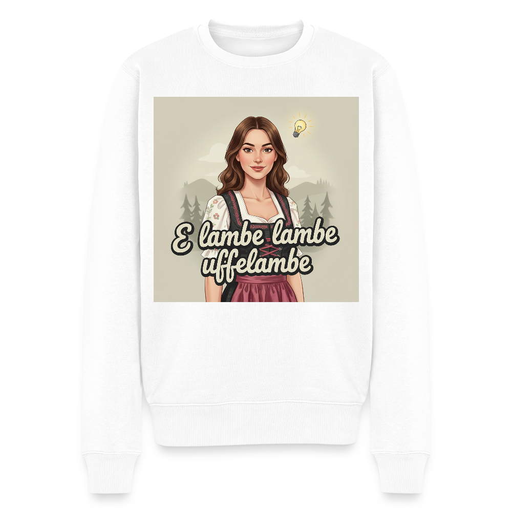 E Lambe, lambe, uffelambe – Alemannischer Geistesblitz |  Männer Premium Pullover - Weiß