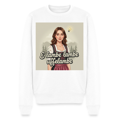 E Lambe, lambe, uffelambe – Alemannischer Geistesblitz |  Männer Premium Pullover - Weiß