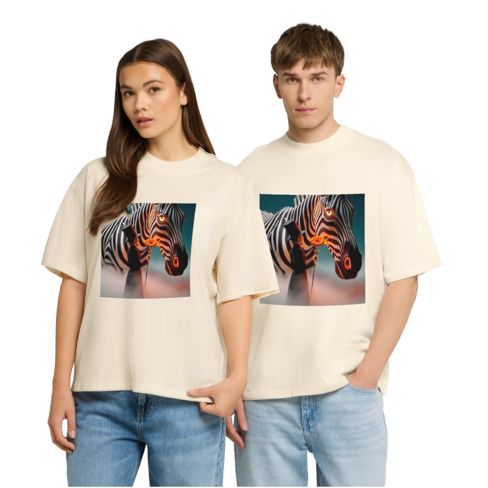Blumen für ein Zebra | Stanley/Stella Oversized Unisex Bio T-Shirt Blaster - Natur