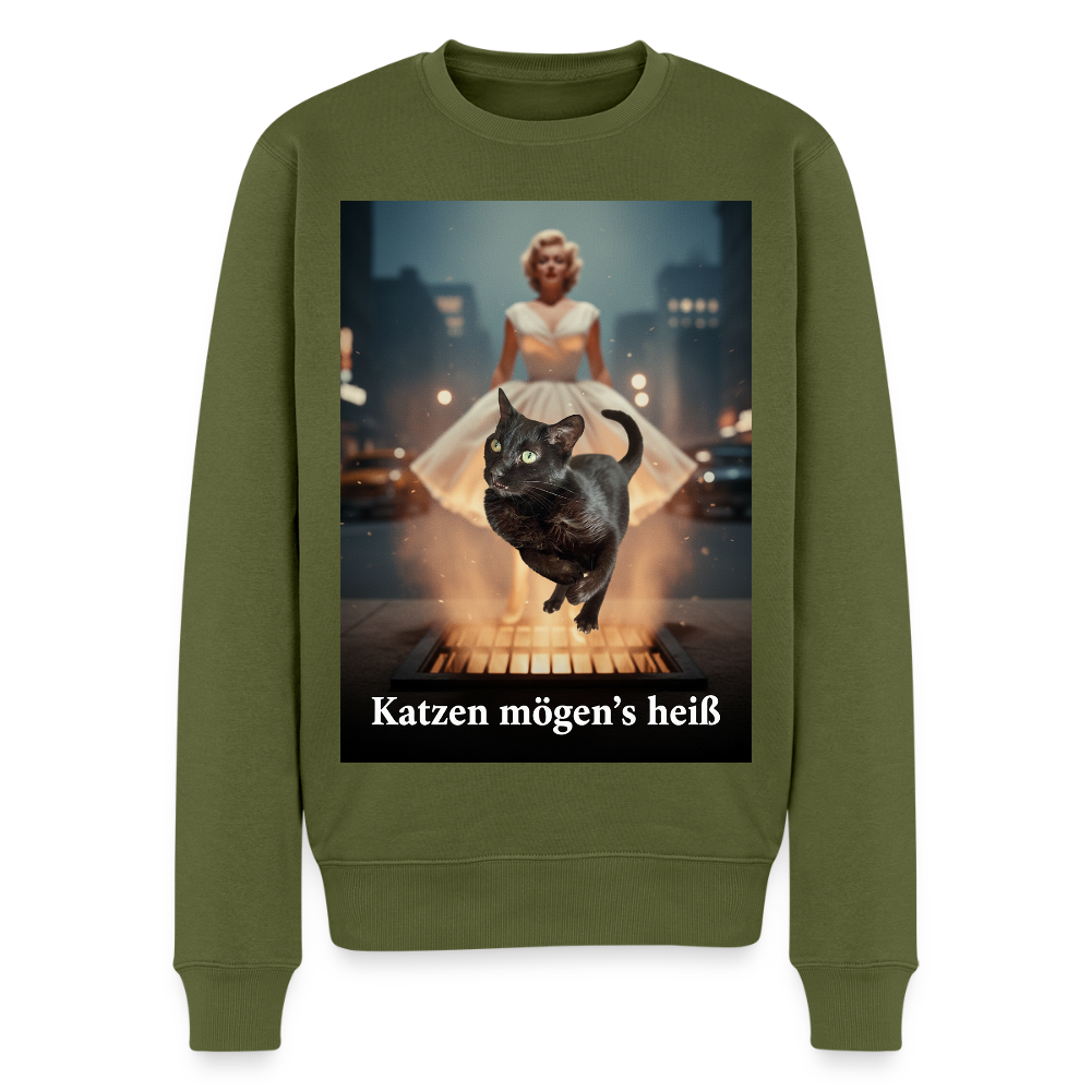 Katzen mögen’s heiß |  Männer Premium Pullover - Khaki