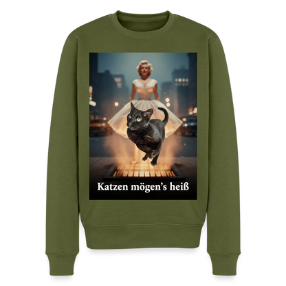 Katzen mögen’s heiß |  Männer Premium Pullover - Khaki