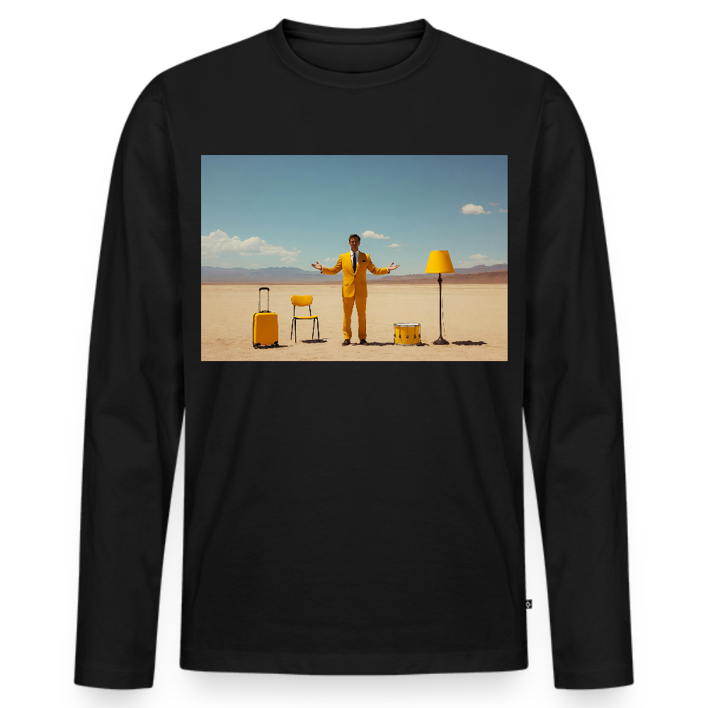 Alles im Griff (theoretisch) | Männer Premium Bio Langarmshirt - Schwarz