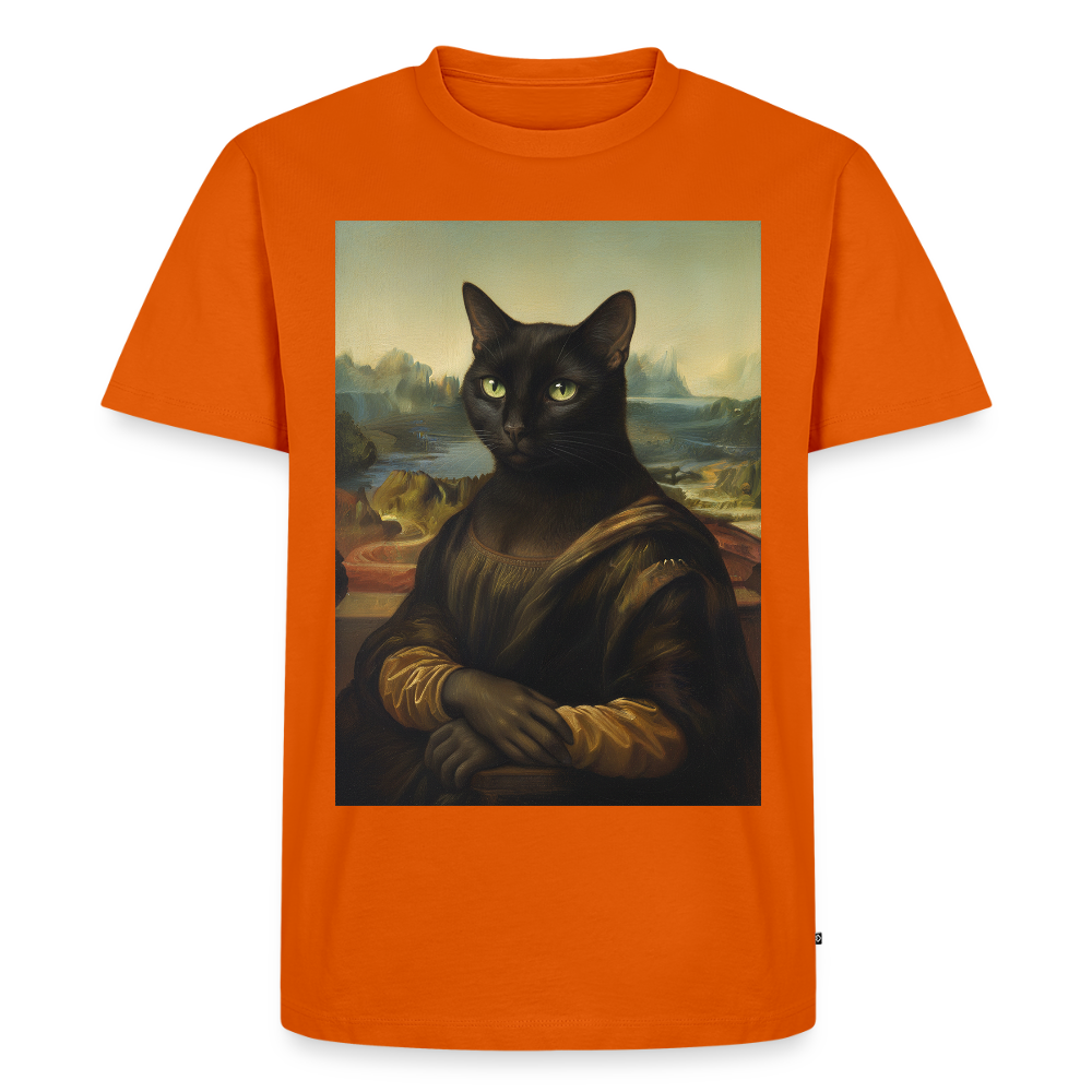 Mona Lisa… aber es ist eine Katze | Männer Premium T-Shirt - Orange 