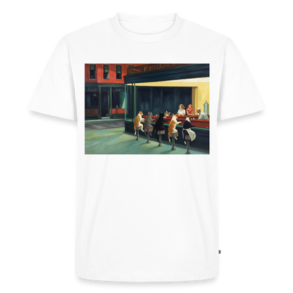 Wenn Hopper Katzen gemalt hätte | Männer Premium T-Shirt - Weiß