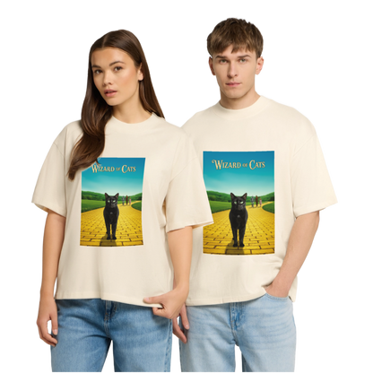 Wizard of Cats – Der gelbe Weg gehört Krümel | Stanley/Stella Oversized Unisex Bio T-Shirt Blaster - Natur
