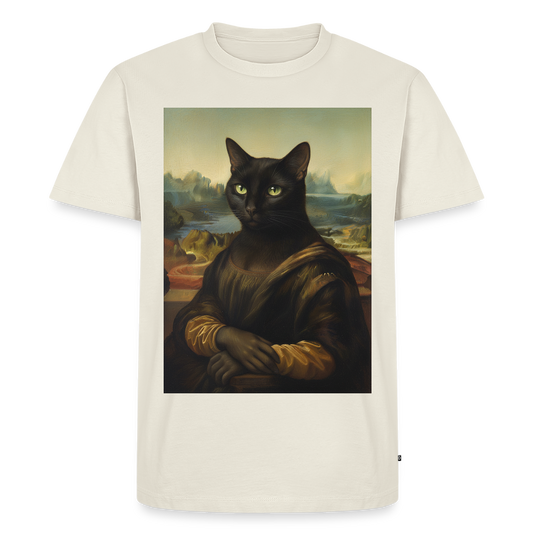 Mona Lisa… aber es ist eine Katze | Männer Premium T-Shirt - Naturweiß