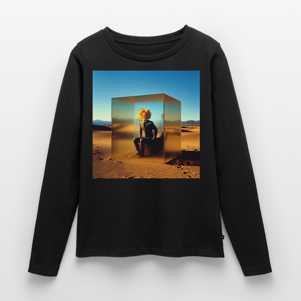 Gefühle unter Glas | Frauen Premium Bio Langarmshirt - Schwarz