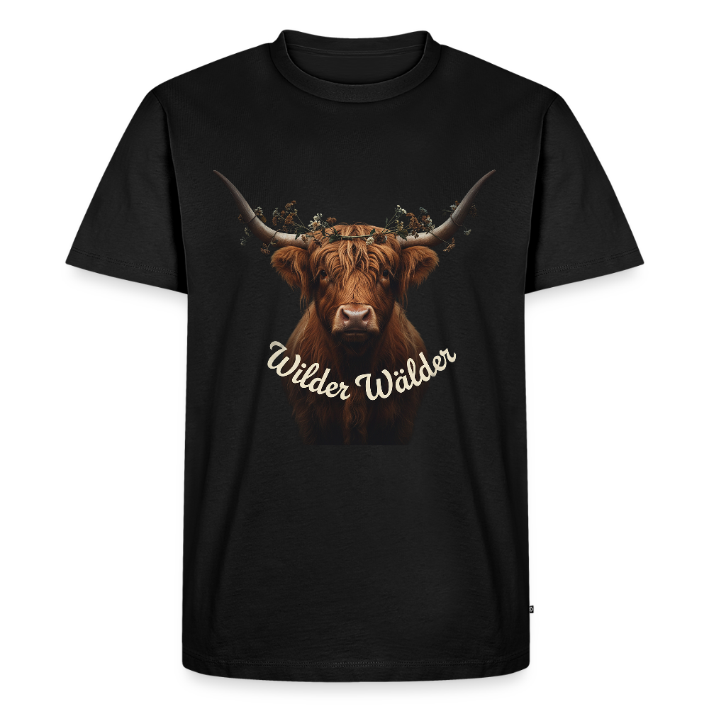 Wilder Wälder – Schwarzwald Highland Rind | Männer Premium T-Shirt - Schwarz