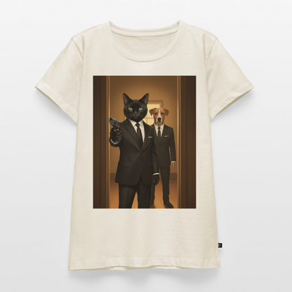 Krümel – Say Meow Again | Frauen Premium T-Shirt - Naturweiß