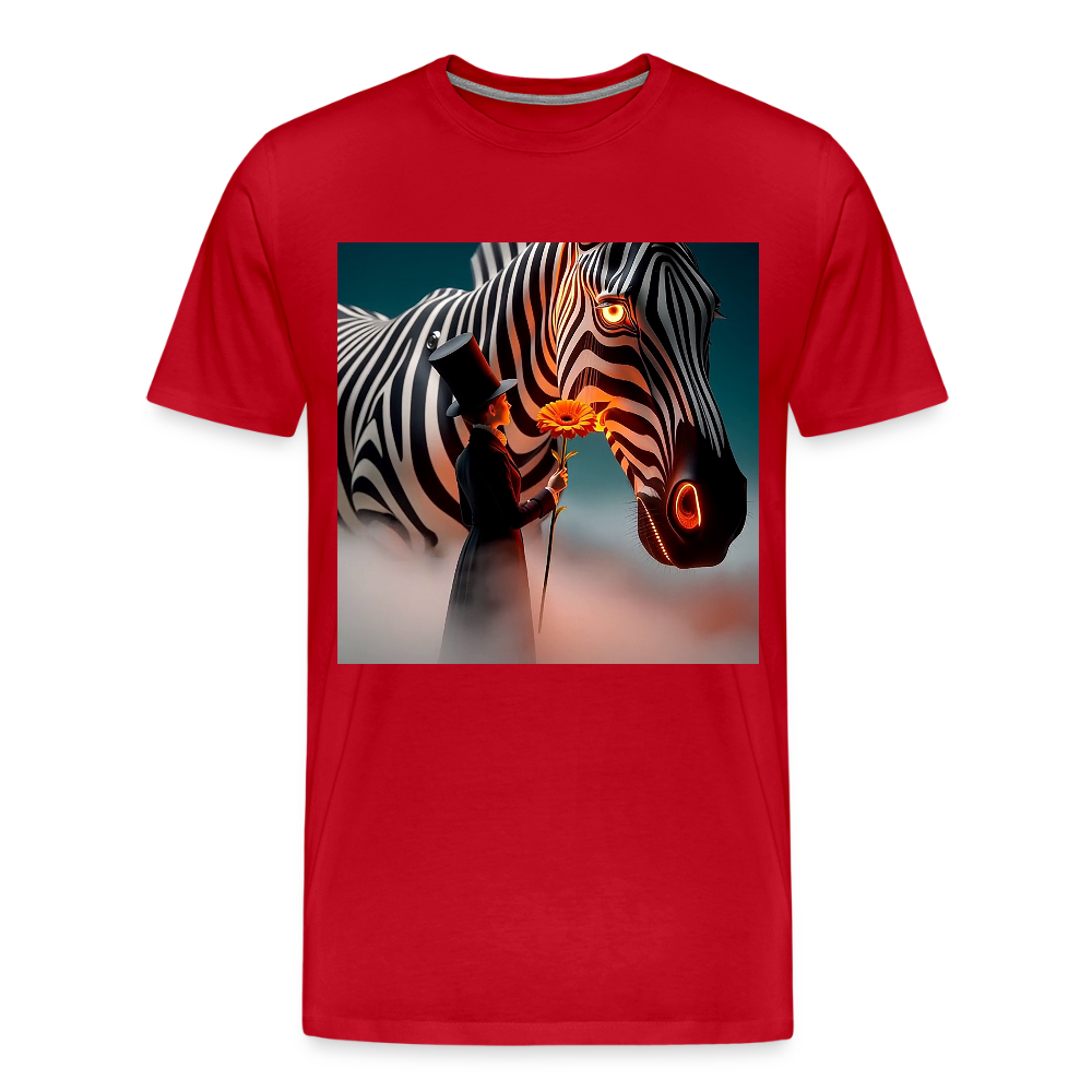 Blumen für ein Zebra | Männer Premium T-Shirt - Rot