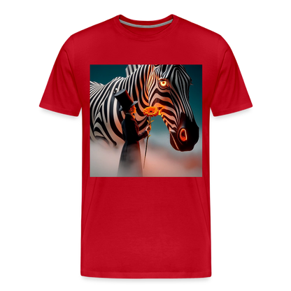 Blumen für ein Zebra | Männer Premium T-Shirt - Rot
