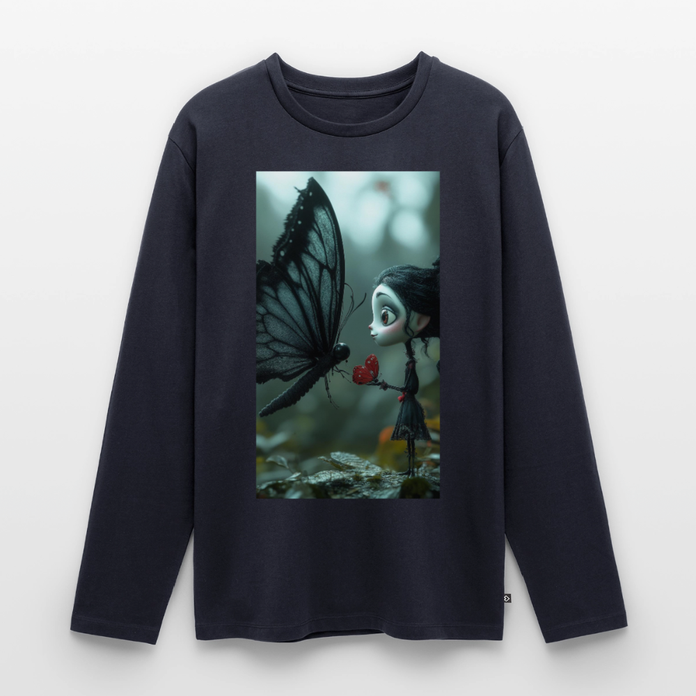 Mut für einen Moment | Männer Premium Bio Langarmshirt - Navy