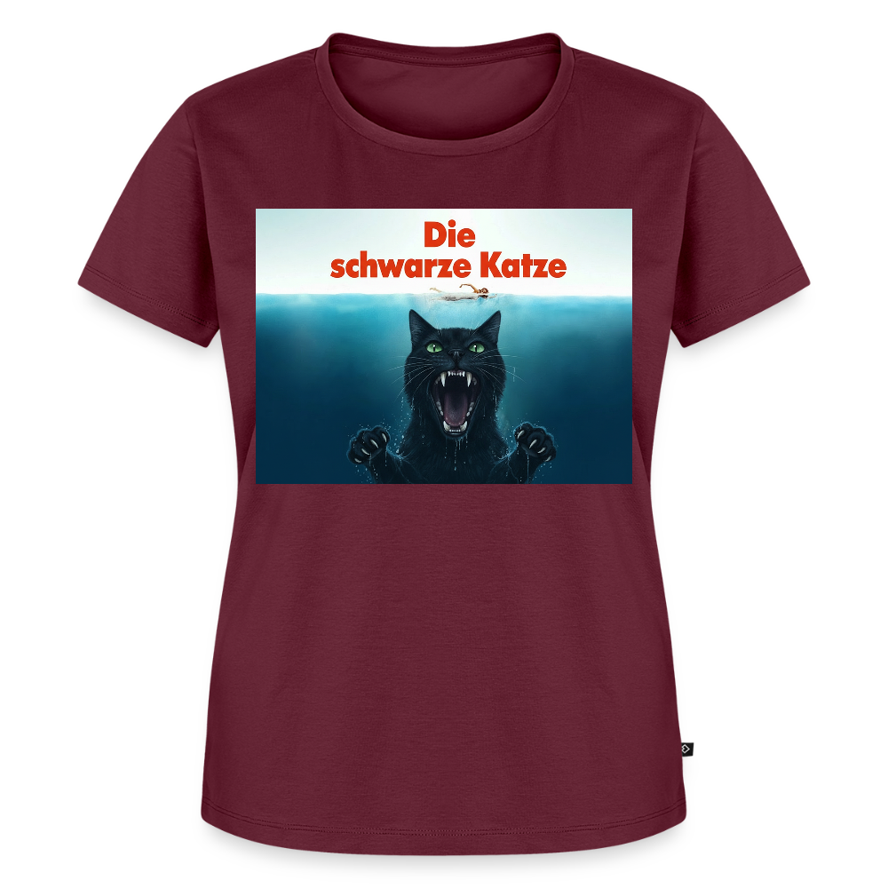 Die schwarze Katze – Krümel taucht auf | Frauen Premium T-Shirt - Burgunderrot