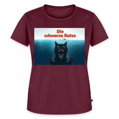 Die schwarze Katze – Krümel taucht auf | Frauen Premium T-Shirt - Burgunderrot