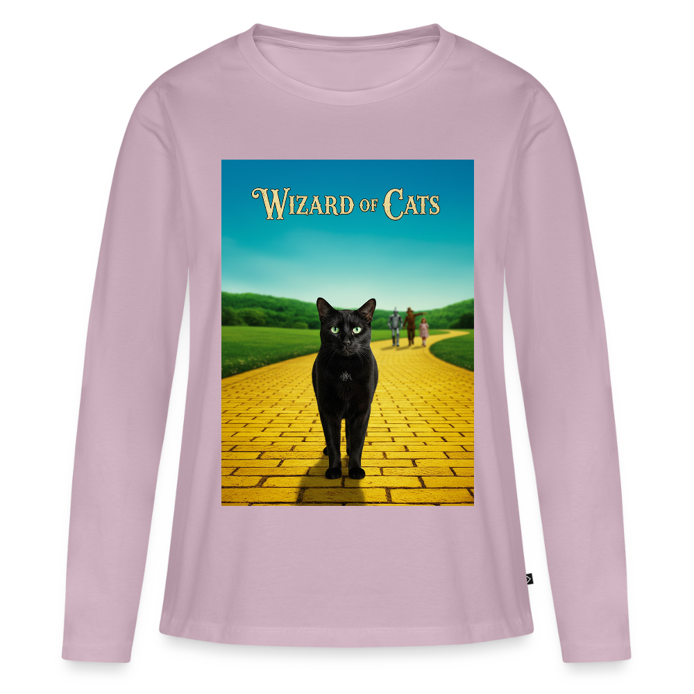 Wizard of Cats – Der gelbe Weg gehört Krümel | Frauen Premium Bio Langarmshirt - Altrosa
